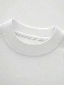 Hole Band T-Shirt, Unisex Cotton Shirts, Hole Love Through This Shirt, Band Graphic Tees, Cute Shirts, Shirts, Goth Shirts, Retro Casual Digital Print 220g Pure Heavy 100% Cotton T ShirtKorean Loose  T-Shirt Summer Everyday Printed T-Shirt - White - View 3