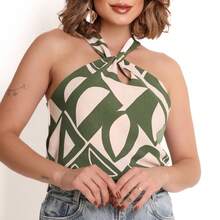 Duna Women's Tank Top Twist Front And Back Basic - Teal Blue - View 1
