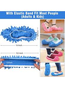5pairs Of Mop Slippers, Used For Floor Cleaning, Washable Shoe Covers, Soft Ultra-Fine Fiber Dust Removal Mop, Mop Socks, Reusable, Suitable For Women, Men, Children, Removing Footprints And Hair, Cleaning Homes, Offices, Bathrooms, Kitchens.