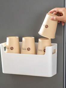 1 hộp lưu trữ gắn tường nhà bếp, hộp lưu trữ tủ gia dụng. Hộp lưu trữ cửa tủ bếp. Giá lưu trữ. - trắng - Xem 3