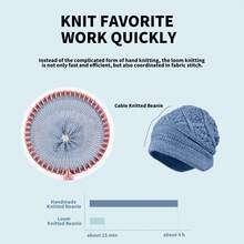 Mini 48-Pin Knitting Machine: Educational Weaving Toy For Kids – Knit Hats, Scarves & Sweaters - Pink - View 8