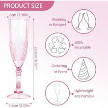 3/6/12 pezzi Bicchieri di plastica riutilizzabili per champagne, bicchieri di plastica per vino, bicchieri per succo adatti per matrimoni, addii al nubilato, eventi. Possono essere regalati a mamme, sorelle, amiche come regali per neosposi