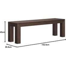 Maxwood Furniture Plank Plus Beam 60 Inch Dining Bench Walnut Wirebrush - WalnutWirebrush - View 3
