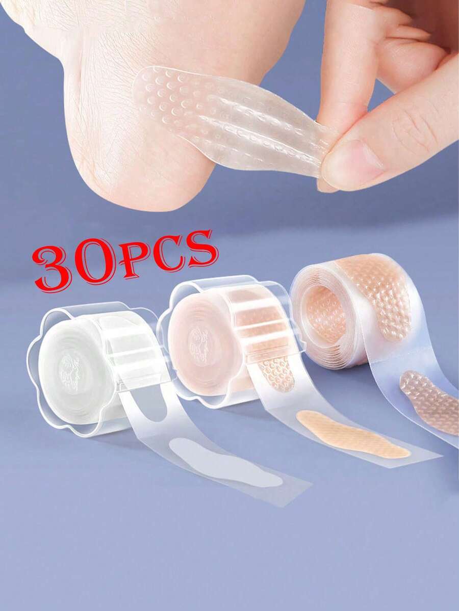Gói 30 miếng băng dán gel hydrocolloid trị phồng rộp - Miếng đệm chăm sóc chân chống thấm nước, có keo dính dùng cho vết trầy xước gót chân, phồng rộp và giày dép - Miếng đệm giảm đau có lớp bảo vệ lót giày. - 4 chiếc (màu ngẫu nhiên) - Xem 1