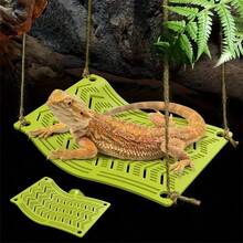 Reptile Green Iguana Hammock Aquarium Glass Terrarium Vivarium Jungle Cage With Suction Cup, Suspended Reptile Arboreal Cradle - Multicolor - View 1