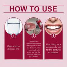 Oralhoe Denture Fixing Adhesive Fixes Dentures To Improve Comfort And Beautify Teeth Denture Fixing Adhesive - 白色 - 查看 6