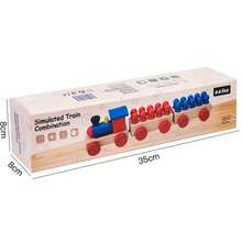 Juguete Tren De Madera Formas Geometricas Aprendizaje Matematicas Educacion Temprana - Multicolor - Ver 10