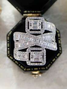 1 PC Luxury Cubic Zirconia Ring For Women For Wedding Engagement Party Jewelry Valentine's Day Gift - 1# - View 13