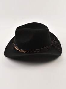 1 Stück Damen-Cowboyhut mit Lederband, nicht elastisches Design und UV-Schutz, geeignet für Outdoor-Fotos, Cosplay und Halloween