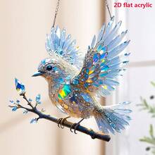 1pc-2D Flat Bird Catcher - Luxury Model, 5.9-Inch X 5.9-Inch Colored Acrylic Glass, Four-Season Decorative Door Hanger, Unique Home Garden Gift, Ideal Choice For Festival Decoration, Perfect Choice For Bird Lovers