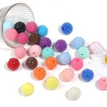 10颗16毫米树脂水钻珠，亚克力水钻珍珠，随机混色，适用于DIY串珠笔、手机链、钥匙扣和其他首饰。 - Mixed colors - 查看 5