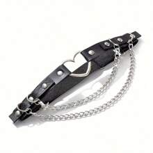 1/3Pcs Night Seduction Adjustable Leg Garter Belt For Women - Soft PU Leather Thigh Chain With Spike & Lace Details, Stretchy Gothic Rave Accessories For Valentine's Day, Music Festivals, K-Pop Stage Style