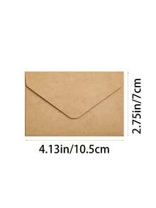 Set de 1 (50 piezas) Mini sobres de papel kraft de 10,5x7cm, estilo inserto - Caqui - Ver 5