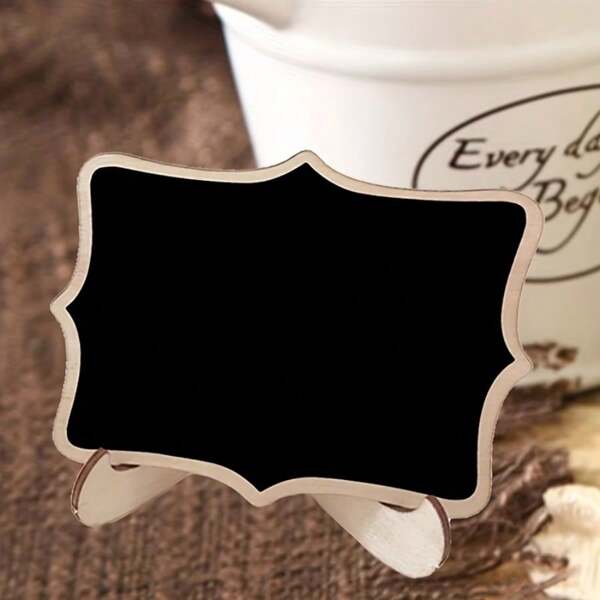 10pcs Wooden Blackboard Ornaments, Suitable For Birthday Parties, Graduation Parties, And Restaurants, Are A Good Decoration