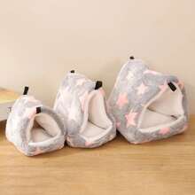 1 Pc Cute Print Pet Bird Parrot Cages Warm Plush Hammock Hut Tent Bed Hanging Cave For Sleeping And Hatching Bird Accessories