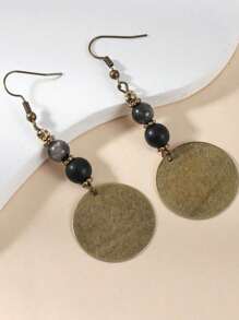 2 件波西米亚风格吊坠耳环、绿色耳坠、耳环、古铜耳环、串珠耳环、波西米亚风格耳环、波西米亚风格珠宝