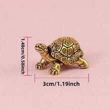 Brass Turtle Home Decor: Adorable Brass Turtle Statue, No Electricity Needed, Suitable For Living Room And Office, Perfect Gift For Animal Lovers And Home Decor Enthusiasts - Multicolor - View 2