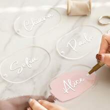 Bogen-ovale Acryl Platzkarten, 4x2,5 Zoll DIY blanko Halbkreis Acryl Schild, 3 mm dick perfekt für Hochzeitstisch Dekoration, Geburtstag, Tischmitte, Dekoration, Party, Veranstaltung