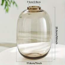 Amber Color/Light Gray/Transparent Glass Vase Round Clear Colored Flower Vase For Centerpiece Long Stem Branch Fresh Artificial Plant Bottle Modern Home Indoor Decoration - Multicolor - View 6