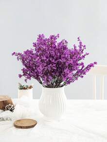 1/4 piezas Ramo artificial de flores de nube de bebé de color púrpura y estrellas de satén para boda, novia, fiesta, decoración de arreglos florales caseros DIY - Morado - Ver 5