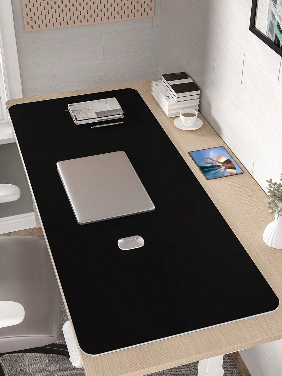 1 件纯色大号游戏鼠标垫，简约多功能桌面垫，适用于办公室、学校、家庭使用，游戏鼠标垫，桌面配件，办公用品，办公桌配件，鼠标垫，桌面鼠标垫 - 黑色 - 查看 1