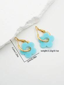 1 par de pendientes con colgante de trébol azul de acrílico, elegantes y lindos, aptos para mujeres, ideales para citas, fiestas y regalos