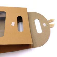 10pcs Window Gift Bags, Suitable For Holiday Parties And Gift Packaging, Transparent Flip-Top Handle Gift Bags - Khaki - View 8