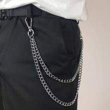 1 Pc Fashion Double-Layer Metal Waist Chain, Versatile Simple Jeans Accessory Suitable For Teenagers, Casual Outdoor Activities Or Vacations, Graduation Gifts, Birthday Party Outfits Or Daily Wear