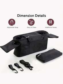 1pc Stroller Hanging Bag, Diaper & Feeding Bottle Storage Pouch, Multifunctional Tote Shoulder Bag For Mom