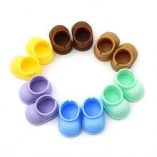 1 pieza [Botas de lluvia cortas de silicona para muñecas con soporte] Botas cortas de silicona de 17 cm de largo, accesorios de zapatos para muñecas (Solo se venden las botas, la muñeca no está incluida)
