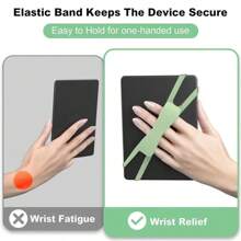 Comfortable Hand Strap For Kindle And Tablets, Kindle Accessories For Reading In Bed, Secure And Lightweight Grip Holder For 4.7-8" Paperwhite/Kobo/Oasis/E-Book/Phone (Black/Pink/Green)