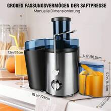 Vandise Juicer Machines, Cold Press Juicer, Whole Fruit And Vegetables With 2-Speed Setting, 3-Inch Wide Mouth Food Chute, Upgraded Version 1000W Motor Quick Juicing, 500ML Juice Cup Centrifugal Juicer Extractor Fruit And Vegetable Wide Feed Trough - 查看 3