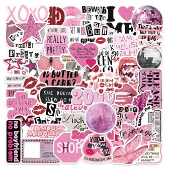 50Pcs Y2K Stickers Pink Stickers Cartoon Stickers Graffiti Stickers Stars Stickers Lips Stickers Art Stickers Stickers Vinyl Waterproof For Laptop Phone Car Skateboard Water Bottles Scrapbooking Computer Journaling