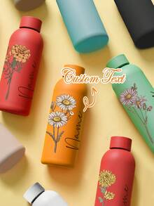 1pc 500ml Customized Insulated Tumbler, Personalized With Name & Design, Straight Cylindrical Coffee Cup, Car Cup, Personalized Birthday/Bridesmaid/Mother's Day Gift, Stainless Steel Customized Cup, Insulated Customized Straight Cylinder, Weekend Gift For Him/Her, Loved One, Friend, Spouse,Wedding Essentials,Chic Design - Multicolor - View 7