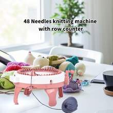 Mini 48-Pin Knitting Machine: Educational Weaving Toy For Kids – Knit Hats, Scarves & Sweaters - Pink - View 2