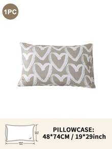 1个/2个/4个装涤纶心形图案枕套（不含枕芯），柔软舒适，四季皆宜 - 彩色 - 查看 34