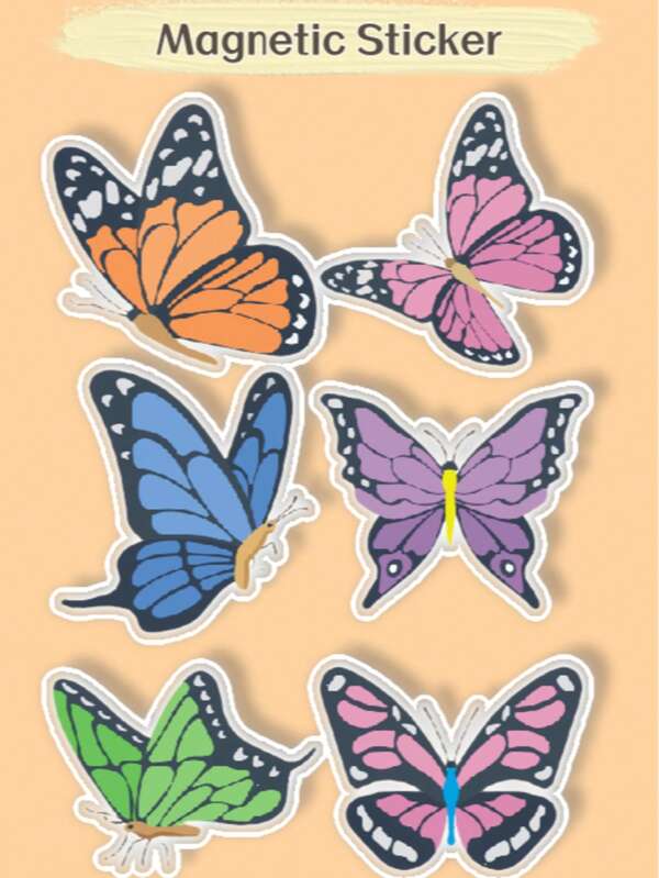 6pcs Butterfly Magnetic Fridge Stickers – Cute Reusable Decals For Refrigerator, Whiteboard & Metal Surfaces