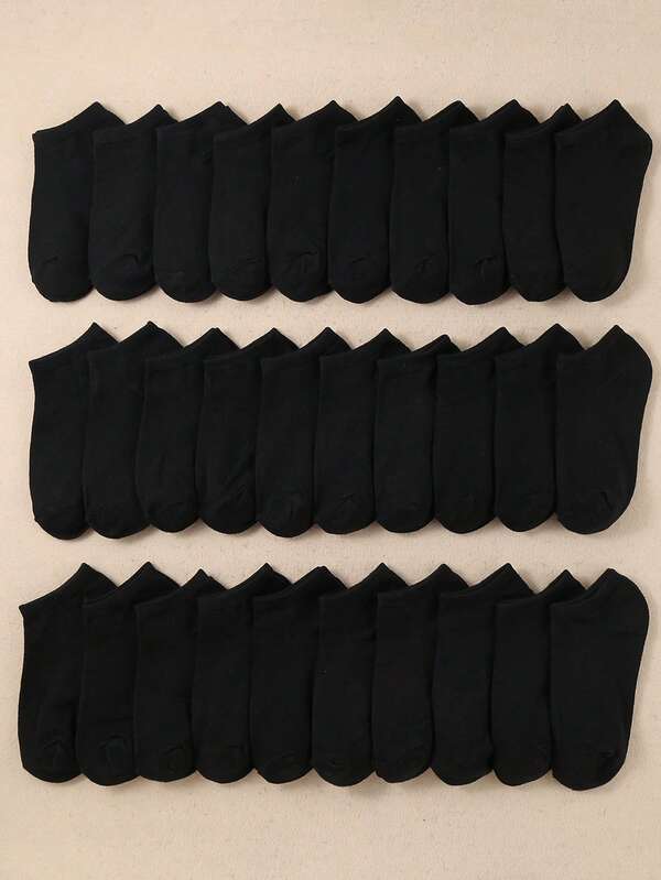 15 زوجًا من جوارب قارب الأطفال باللونين الأسود والأبيض مناسبة لارتداء الجوارب الرياضية اليومية للأولاد والبنات
