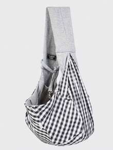 PETSIN 1 件宠物旅行包，透气通风单肩斜挎大容量便携式猫包，适合体重不超过 10 公斤的小型宠物 - 黑色 - 查看 6