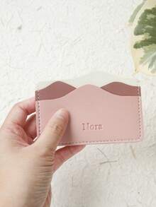 Takeoak 1pc Customized Name Card Holder, Personalized Letter Combination Credit Card Wallet, Minimalist Thin Card Case Inspired By Natural Mountains And Seasons, Faux Leather Material, Ultra-Thin Front Pocket Wallet, Can Store ID Cards, Cute And Fun Slim Card Organizer - Multicolor - View 9