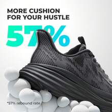 Men's Slip On Walking Shoes Hands-Free Cushion Running Tennis Non-Slip Comfortable Workout Gym Athletic Breathable Fashion Sneakers - màu đen - Xem 4