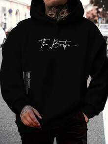 The Boston Men's Cotton Unisex Flannel Kangaroo Sweatshirt - 黑色 - 查看 1