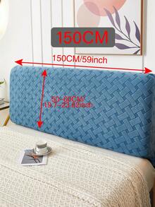 1pc Jacquard Bed Headboard Cover Solid Color Elasticity Bedhead Protective Cover All-Inclusive Soft Cozy Bedhead Cover