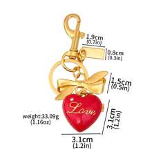 rongji jewelry Bow Heart Locket Bag Charm Exquisite Glitter Pendant Keychain Accessory For Purses Bags Handbags