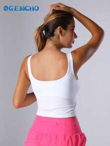 GEMCHO 2 件套女士休闲方领背心，高弹力，针织面料，套头款式，带胸罩和罩杯插入物，四季舒适 - 彩色 - 查看 5
