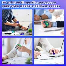 1/2 Pcs Fidget Spinners Adults, 3D Printed Fidget Spinners Toy ADHD Autism Sensory Stress Relief Toys, Hand Toys Office Desk Toy, Birthday Party Favors - Multicolor - View 3