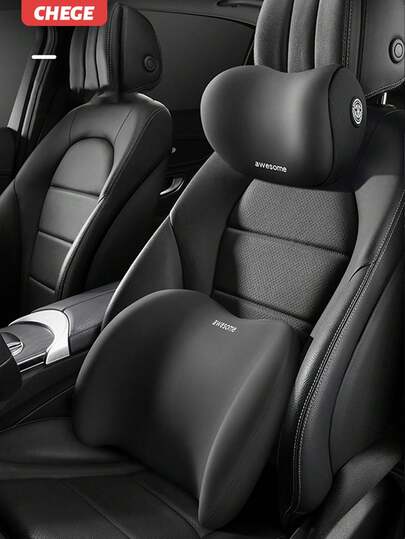 1 件汽车头枕颈枕 - 适合所有季节的汽车颈部支撑枕，汽车座椅腰部支撑枕套装