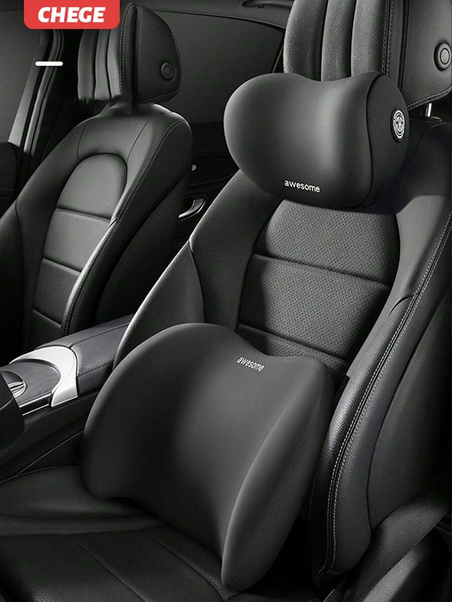 1 件汽车头枕颈枕 - 适合所有季节的汽车颈部支撑枕，汽车座椅腰部支撑枕套装