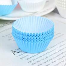 100pcs Muffin Cupcake Paper Liner Baking Cup Oilproof Cake Wrapper Solid Color Baking Birthday Party Tray Cake Decorating Tools - Multicolor - View 8