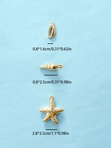 40pcs Random Mixed Plastic CCB Beach Ocean Holiday Starfish Shell Fashion Bracelet Necklace DIY Accessories - Silver - View 4